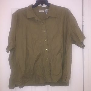 White Stag Women’s Size 26W/28W Olive Green Top
